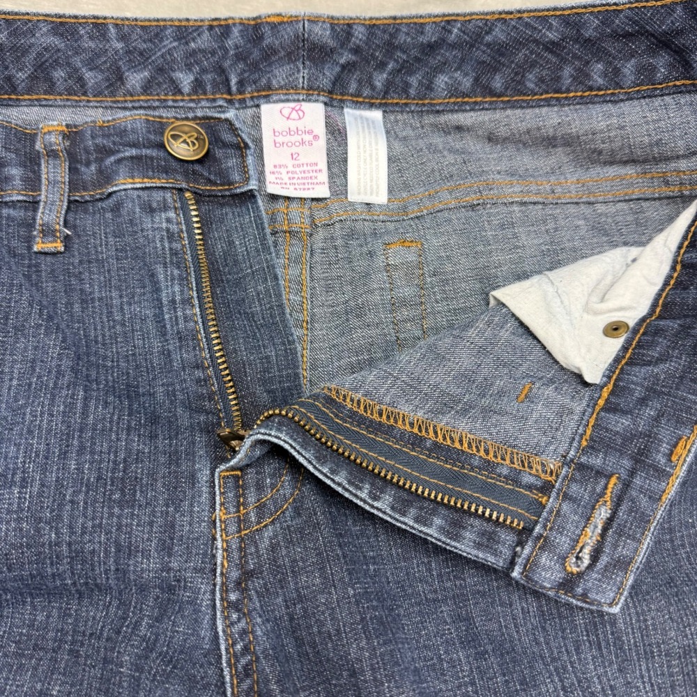 Bobbie Brooks Flare Leg Jeans Womens Size 12 Dark Wash Denim Y2K Style - Picture 4 of 11
